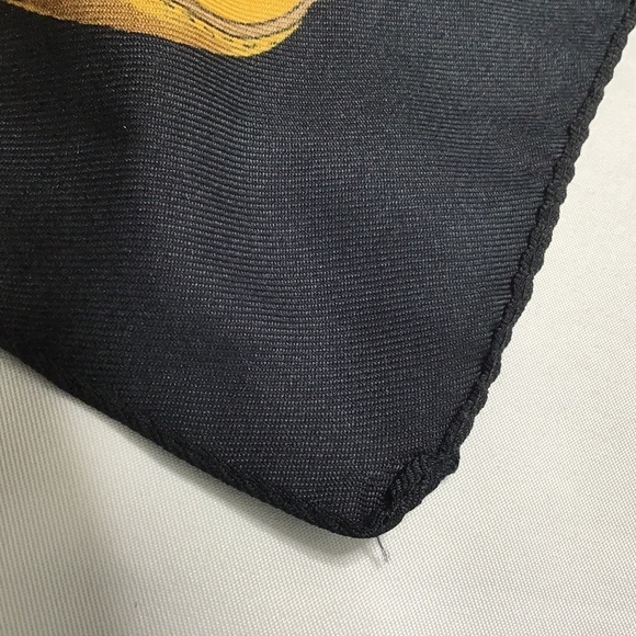 Vtg Italian Equestrian Scarf Horse Chain Rope Square Multicolor Red Black - Picture 7 of 11